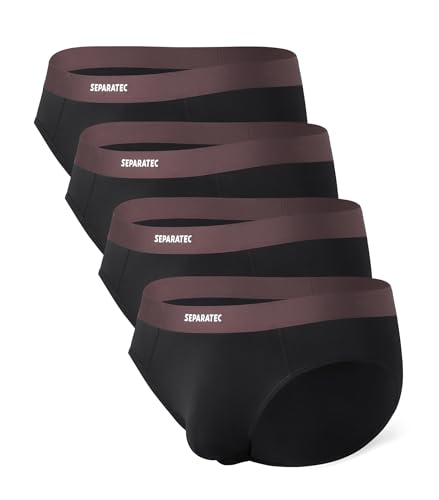 Separatec Men's Underwear Briefs Bamboo Rayon Breathable Tagless Underpants Dual Pouch Stylish Multicolours 3 Pack