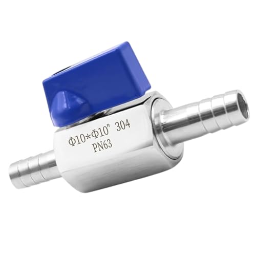 Válvula de bola con púa de acero inoxidable, 10 mm, válvula de cierre de pagoda, para agua, aceite, gas