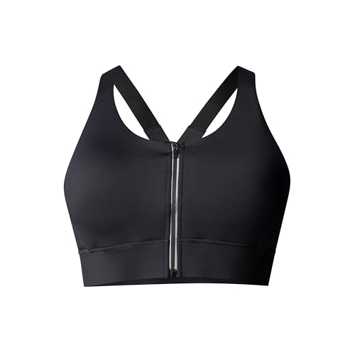 Image of Women Zip Front High Impact Sports Bra for Fitness, Workout, and Training for Physical Wellness Black