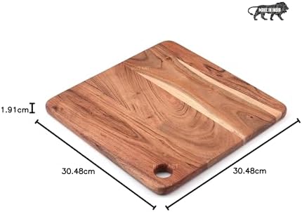 Bois Art Wooden Chopping/Cutting Board Platter (Teak Wood Square Chopping Board)