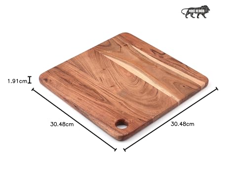 Bois Art Wooden Chopping/Cutting Board Platter (Teak Wood Square Chopping Board)