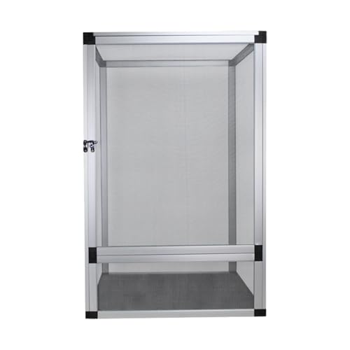 Sharplace Reptilienkäfig, Terrarium-Belüftung mit Vordertür, Mehrzweck-stabiles Haustiergehege, 360°-Beobachtung für Frosch und Bartagam, Silber