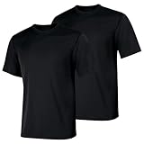 Hanes Men's Short Sleeve Cool DRI T-Shirt UPF 50+, Black, X-Large (Pack of 2)