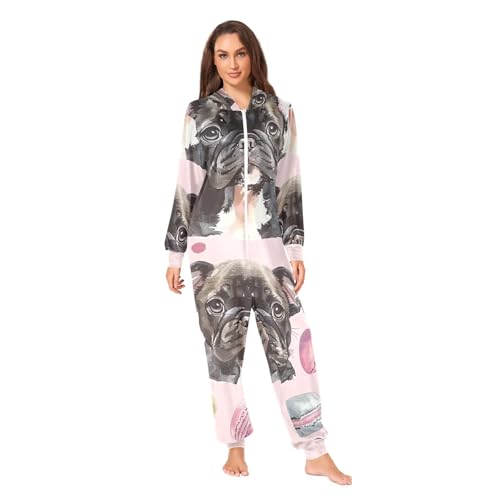 Pyjama à capuche pour chien rose macaron GAIREG
