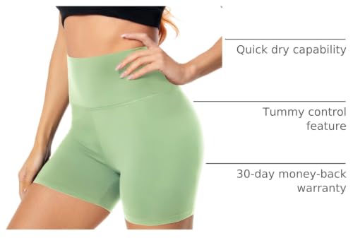 Image of FULLSOFT High Waisted Biker Shorts for Women-5 inch Tummy Control Fitness Athletic Workout Running Yoga Gym Shorts
