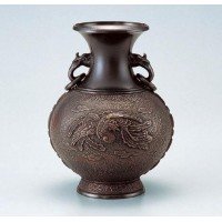 【値下げ】真峰 鋳銅花瓶 高さ31cm 楽天市場】銅製花瓶 ぶどう - 雄峰作、高岡銅器製、鋳銅花瓶銘入り、桐