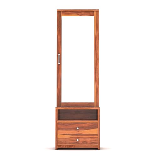 Image of ALATERRE Sheesham Wood Dressing Table with 2 Drawer Storage for Living Room Bedroom Wooden Vanities (Natural Finish)