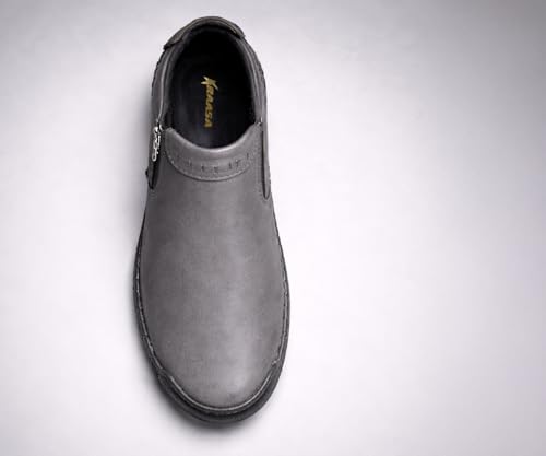 Image of Kraasa Men's Stylish Trendy Sneakers | High Tops Synthetic Side Zipper Casual Shoes | Ultra Soft Cushioned Insole | Airmix Sole Footwear