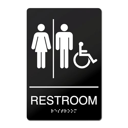 Panneau de toilettes unisexe braille pour un accueil inclusif
