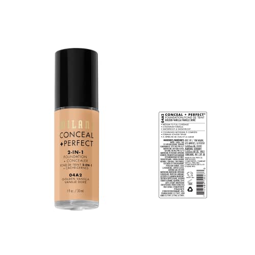 Milani Conceal + Perfect 2-in-1 Foundation + Concealer - Golden Vanilla (1 Fl. Oz.) Cruelty-Free Liquid Foundation - Cover Under-Eye Circles, Blemishes & Skin Discoloration for a Flawless Complexion - Thumbnail 2