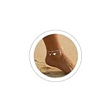 WATEFOER Tobillera para mujer, resistente al agua, chapado en oro/plata, circonita, corazón, tobillera, verano, playa, tobillo, juego de joyas para vacaciones en la playa, regalo para mujeres y niñas