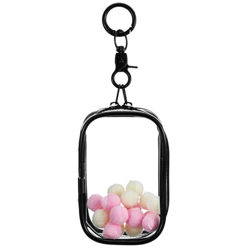Image of Clear Figure Display Bag with Keychain, Portable Doll Storage Bag Blind Box Display Case Bags Waterproof Carrying Pouch Keychain for Mini Figure /Doll Collectors