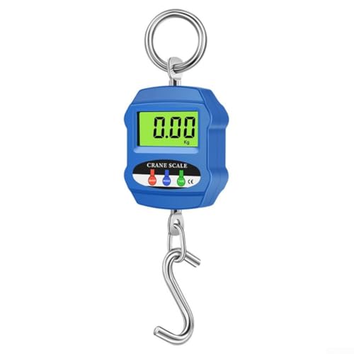 Báscula colgante digital, báscula colgante electrónica de 300 kg de capacidad con pantalla LCD transparente y batería de larga duración para uso comercial, báscula portátil de mano con gancho de grúa