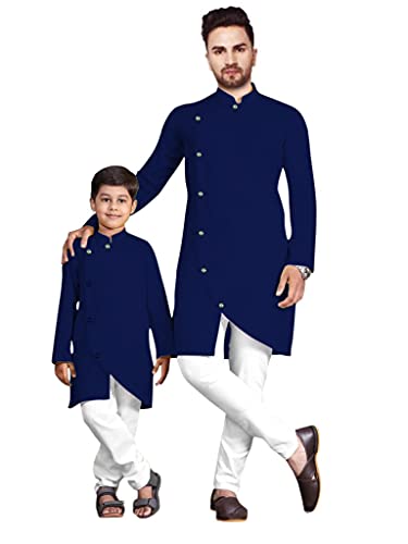Image of Men's Cotton Blend Kurta Pyjama Set