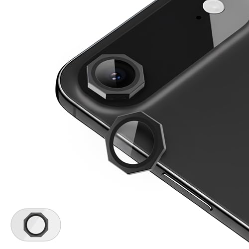 Image of GadgetBite Snaptra Octagon Camera Lens Protector Compatible with iPhone 17 Air - 9H Tempered Glass with Metal Ring, Scratch-Resistant Camera Cover - Black