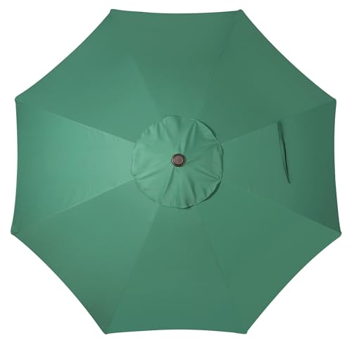 Blissun 9FT Patio Umbrella, Outdoor Table Umbrella, Yard Umbrella, Market Umbrella with 8 Sturdy Ribs, Push Button Tilt and Crank, Seaglass