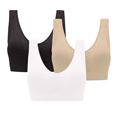 Women Sports Bra High Support Full Coverage Wireless Bra Plus Size Comfort Activity Sleep T-Shirt Bra Gym Activewear #TOP10