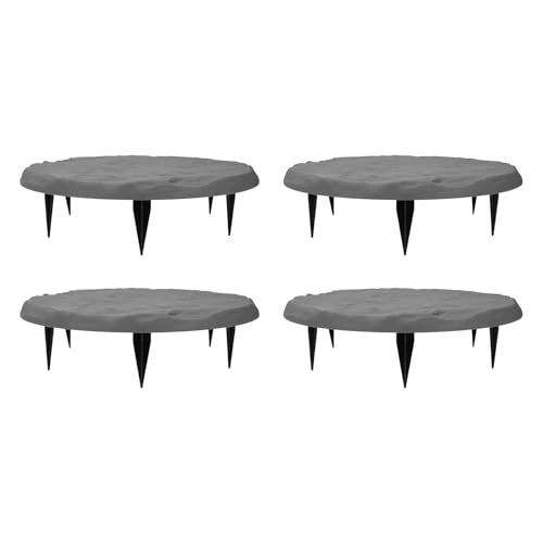 Garden Stepping Stones Decorative Outdoor Stepping Stone with Ground Stakes for Lawn Garden Pathway Walkway (Gray)