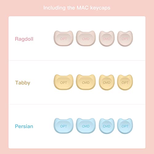 Iqunix M80 Purry Cat Wireless Mechanical Keyboard, Wireless/Wired Usb Rechargeable Bluetooth Keyboard 84 Keys Kailh Blue Switches With White Led Backlit For Windows/Mac/Android/Ios #TOP7