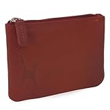 Catwalk Collection Handbags - Monedero Pequeño de Piel - Mini Billetera de Mujer - Protección RFID - con Caja de Regalo - Mimi - Rojo