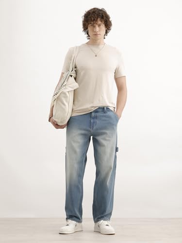 Image of WROGN Men's Loose Fit Jeans | Mid Rise | Jeans for Man
