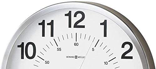 Howard Miller Easton Wall Clock 625-207 – 12-Inch Spun Nickel-Finished Round Metal Case, Contemporary Home Decor, Modern Glass Crystal, Quartz Movement Timepiece #TOP2