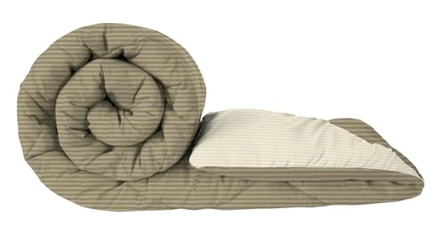 Image of Amazon Brand - Umi AC Comforter Double Bed | AC Blanket Double Bed | 220 GSM Ultra Super Soft Microfiber Reversible Lightweight All-Weather Bed Comforter /Duvet /Quilt (90 inchX86 inch Inche, Beige & Mustard)