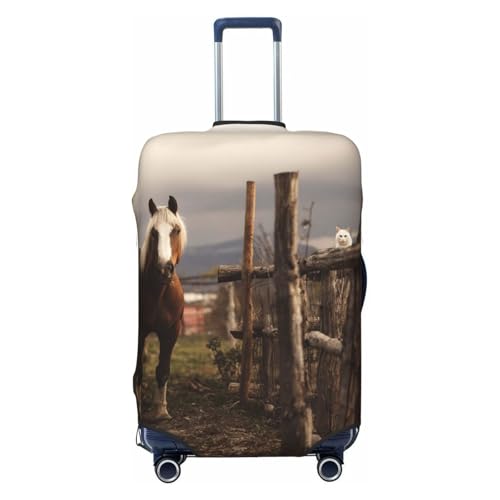 Luggage Cover Elastic Suitcase Cover (18-32 inch) Anti-Scratch Luggage Covers Fence and horse Travel Suitcase Covers Luggages Protector for Travel Adult Luggages Decorative