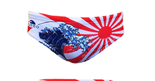 Turbo - Bañador Swimsuit WP.Hombre Japan Kanji de Waterpolo Competicion Natación y Triatlón Patrón de Ajuste cómodo Cover