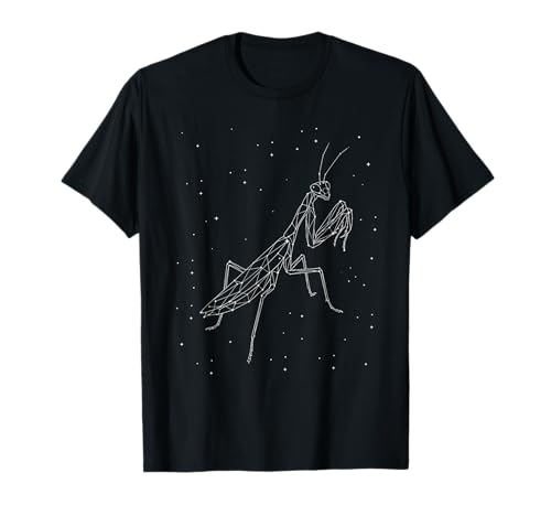 Praying Mantis Insect Constellation Animal Line Art Geometri T-Shirt