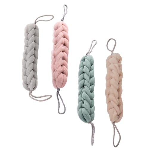 Toalla exfoliante larga Zerodeko de 4 piezas para limpieza y baño en colores aleatorios