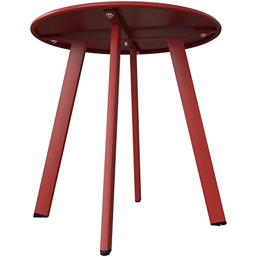 Grand patio Outdoor Side Table Round End Table with Square Feet Small Accent Table Great for Patio Balcony