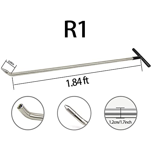 Image of WHDZ Paintless Dent Repair Tools 5 Pieces Dent Removal Rods with Awl Head Car Auto Body Dent Removal Kit of Hail Dents and Door Ding