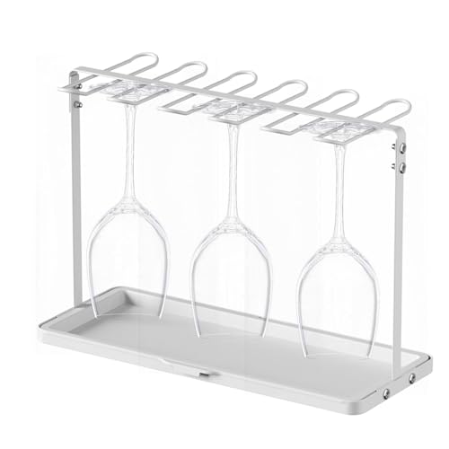Pzuryhg Estante para copas de vino, organizador de secado, soporte para copas de vino, organizador de almacenamiento de encimera, estante de vidrio para cocina, almacenamiento de vino independiente,
