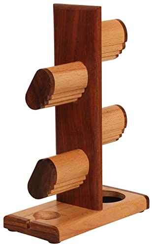 DEALS ABHANDICRAFTS - Watch Stand 5 in One Multiple Watch Display Tower for men, Charging Station Jewelry Organizer for Rings, Coins, Gifts for MOM, DAD, Grandparents, assembly NOT required.