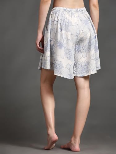 Image of B STORIES Women's Viscose Printed Lounge Culotte Shorts (Pack of 2)