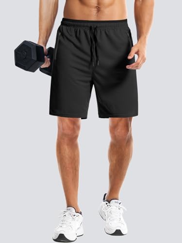 Aolesy Mens Workout Shorts 5"/7"/10" with Zipper Pockets Lightweight Athletic Shorts Linerless for Gym Running Basketball3