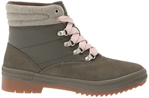 Keds Women's Camp Boot Suede Spalash Twill Velvet Rain, Olive, 8 #TOP5