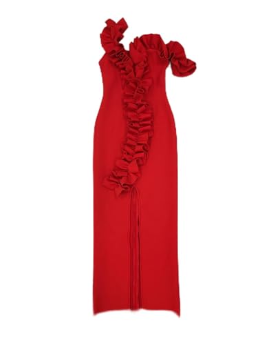 Robe bandage rouge vêtements de fête moulants pour cocktail chic