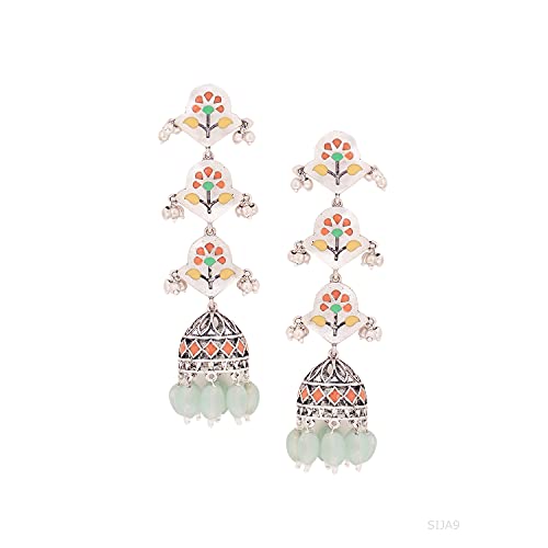 Image of Voylla Bagh E Fiza Dreamy Layered Drop Earrings
