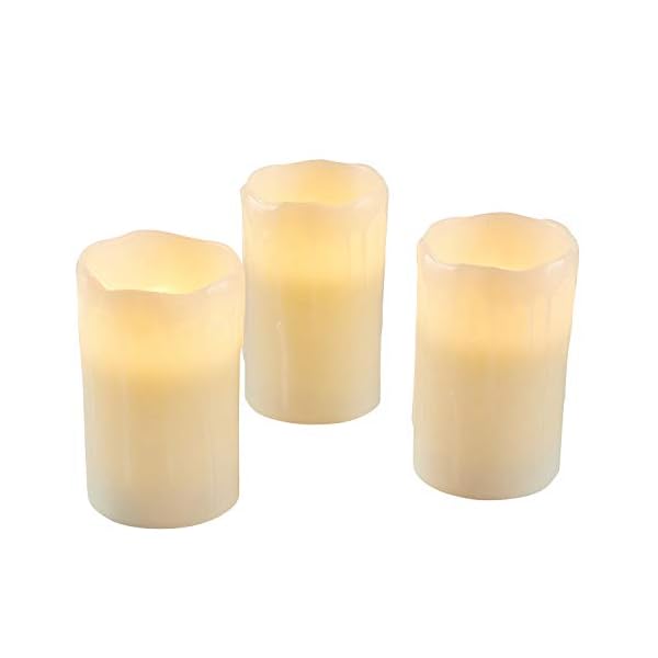 Lights4fun 3er Set LED Echtwachs Kerzen Timer warmweiß batteriebetrieben – Bild 6