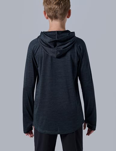 Liberty Imports 3 Pack: Youth Boys Teen Active Long Sleeve Hoodie Sweatshirts - Athletic Dry-Fit Hooded Pullover Shirts4