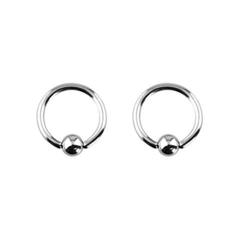 Forbidden Body Jewelry Surgical Steel Captive Bead Ring Piercing Hoops, Pair of 12g 11mm (5mm Balls) Cover