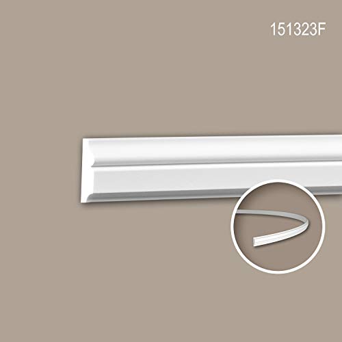 Cimaise flexible Profhome 151323F en polyuréthane élastique prétraité