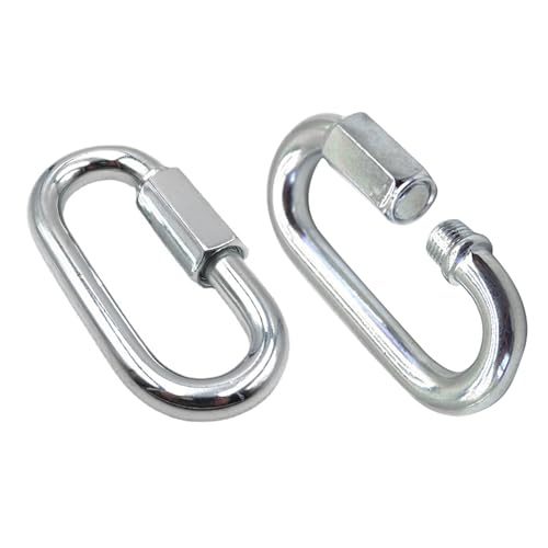 10 Pcs 5/16" Chain Hooks Quick Links,Screw Carabiner Chain Coupler, O Shape Locking Quick Chain Links for Outdoor Traveling Equipment and Hammock, Camping (M8)