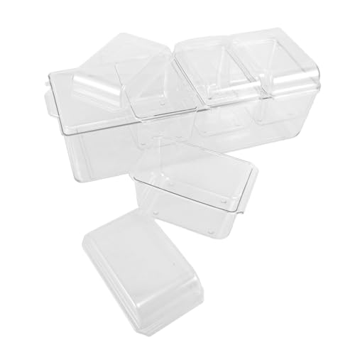 CONGARTENO Chilled Condiment Holder Set Transparent Compartment Food Dispenser for Fruits Salads Easy to Clean Serving Tray with Tongs Forks for Home Picnics Parties
