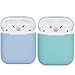Produktbild kompatibles Airpods Hülle,Watruer 2er-Pack Ultra-dünnes, weiches Silikon, stoßfestes, rutschfestes Zubehör Zubehör Hülle für Apple Airpods 2 & 1-Ladekoffer - Hellblau + Grün