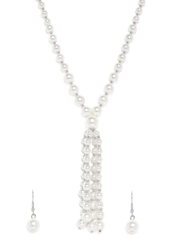 Image of Rubans Pearl Necklace Set Traditional Statement Jewellery Gift for Women & Girls