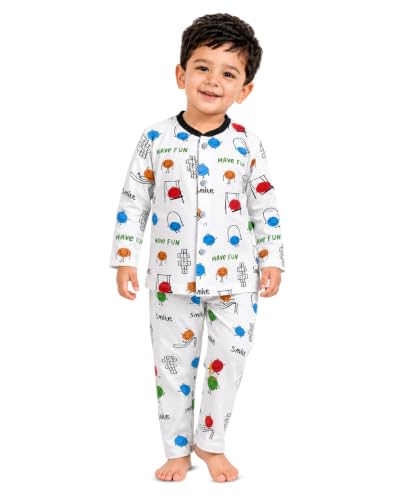 Image of 3BROS BodySuit /Dress for Boys /Girls Full Pajama & Casual Full Sleeves Night Suit Top Combo Kids Set
