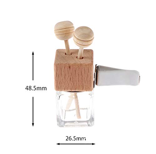 10 Pack,8Ml Clear Glass Car Air Freshener Perfume Clip Diffuser,Empty Essential Oil Perfume Vials Diffuser Vent Outlet,Thick Glass Ornament With Wooden Caps,Free Funnel,Dropper #TOP2